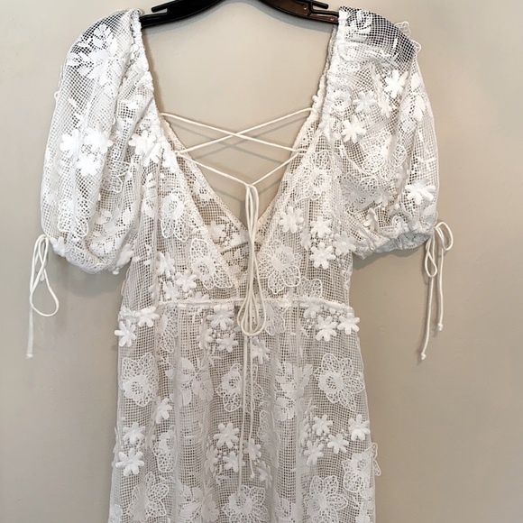 For Love & Lemons white daisy crochet maxi dress - Picture 8 of 17